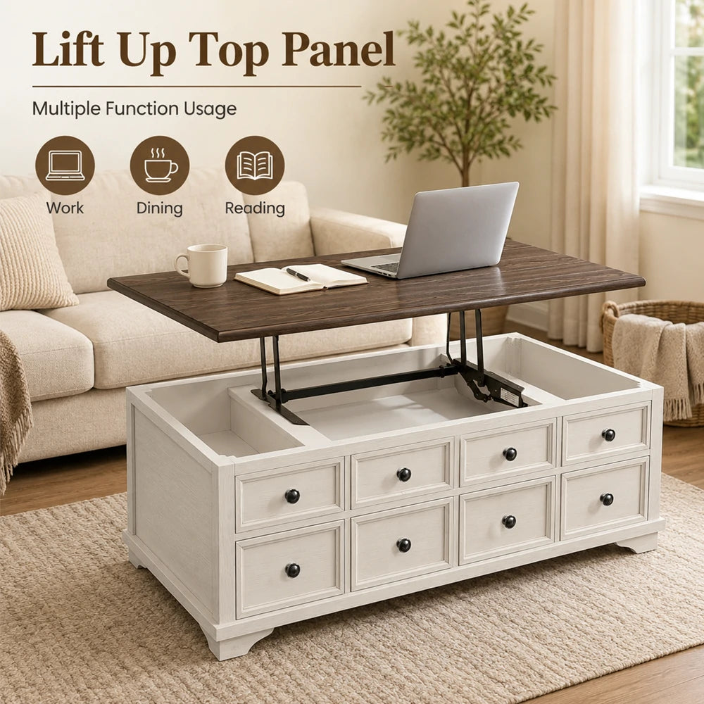 Brio Multi-function Storage Lift Desk, Wood