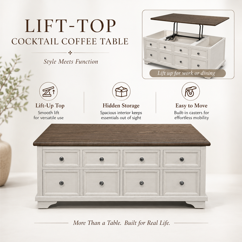Brio Multi-function Storage Lift Desk, Wood