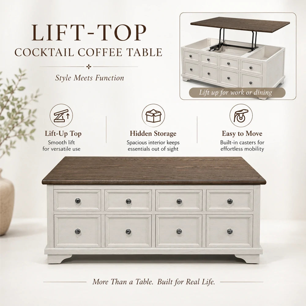 Brio Multi-function Storage Lift Desk, Wood