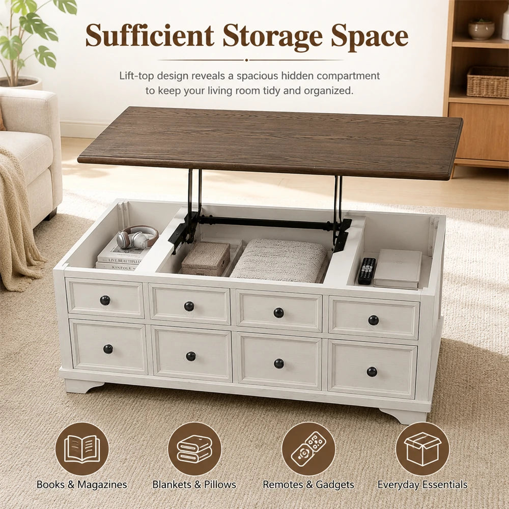 Brio Multi-function Storage Lift Desk, Wood