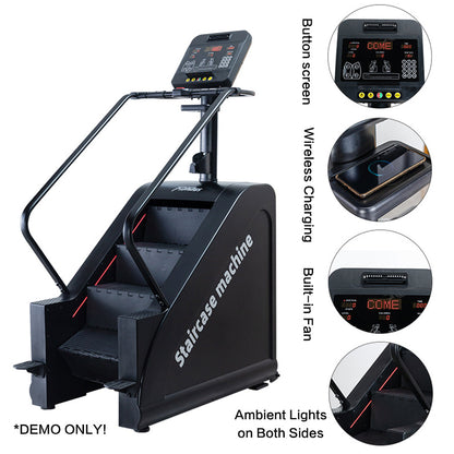 Eeeza 200W LED Screen Stepmill Climbmill - Black