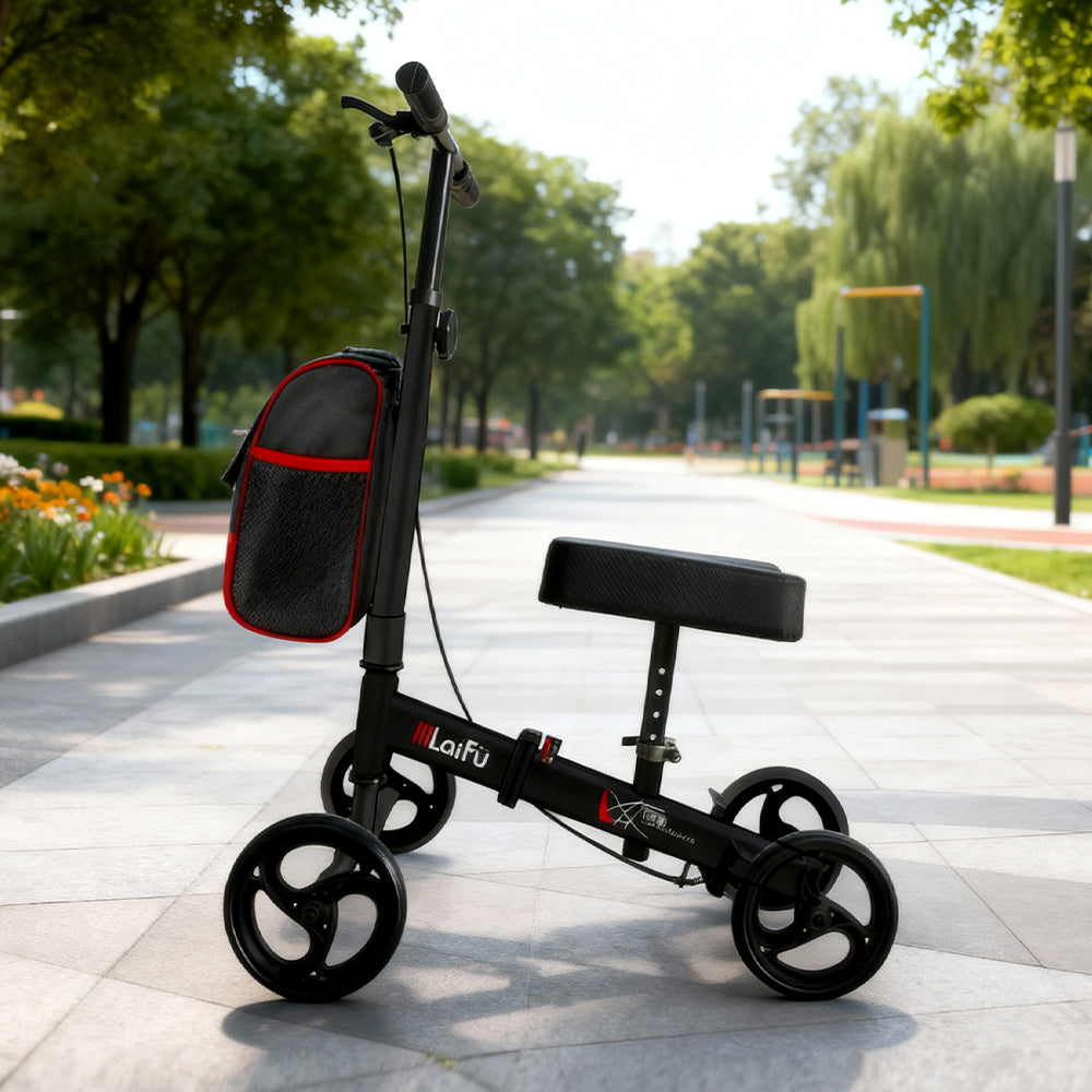 Eeeza Foldable Knee Scooter Walker With Storage Bag