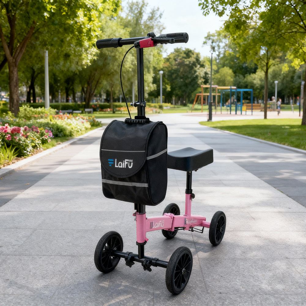 Eeeza Foldable Knee Scooter Walker With Storage Bag