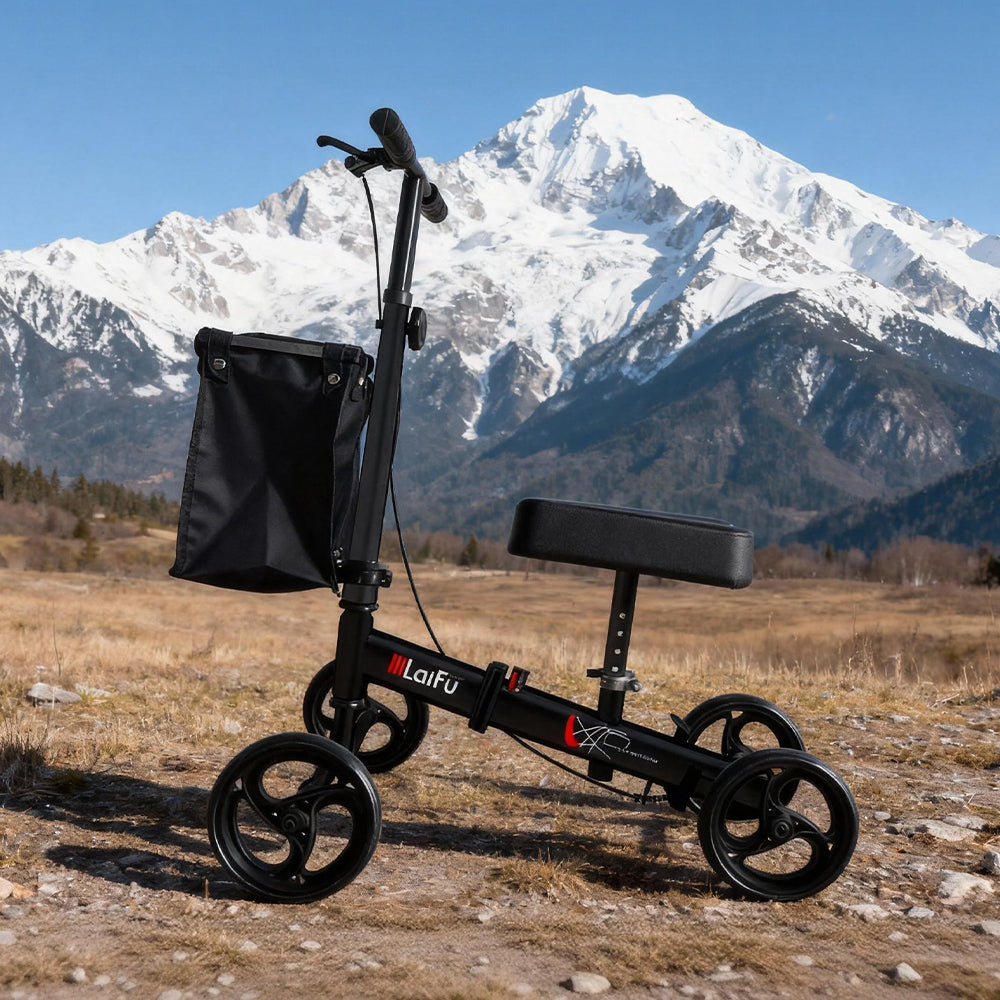 Eeeza Foldable Knee Scooter Walker With Storage Bag