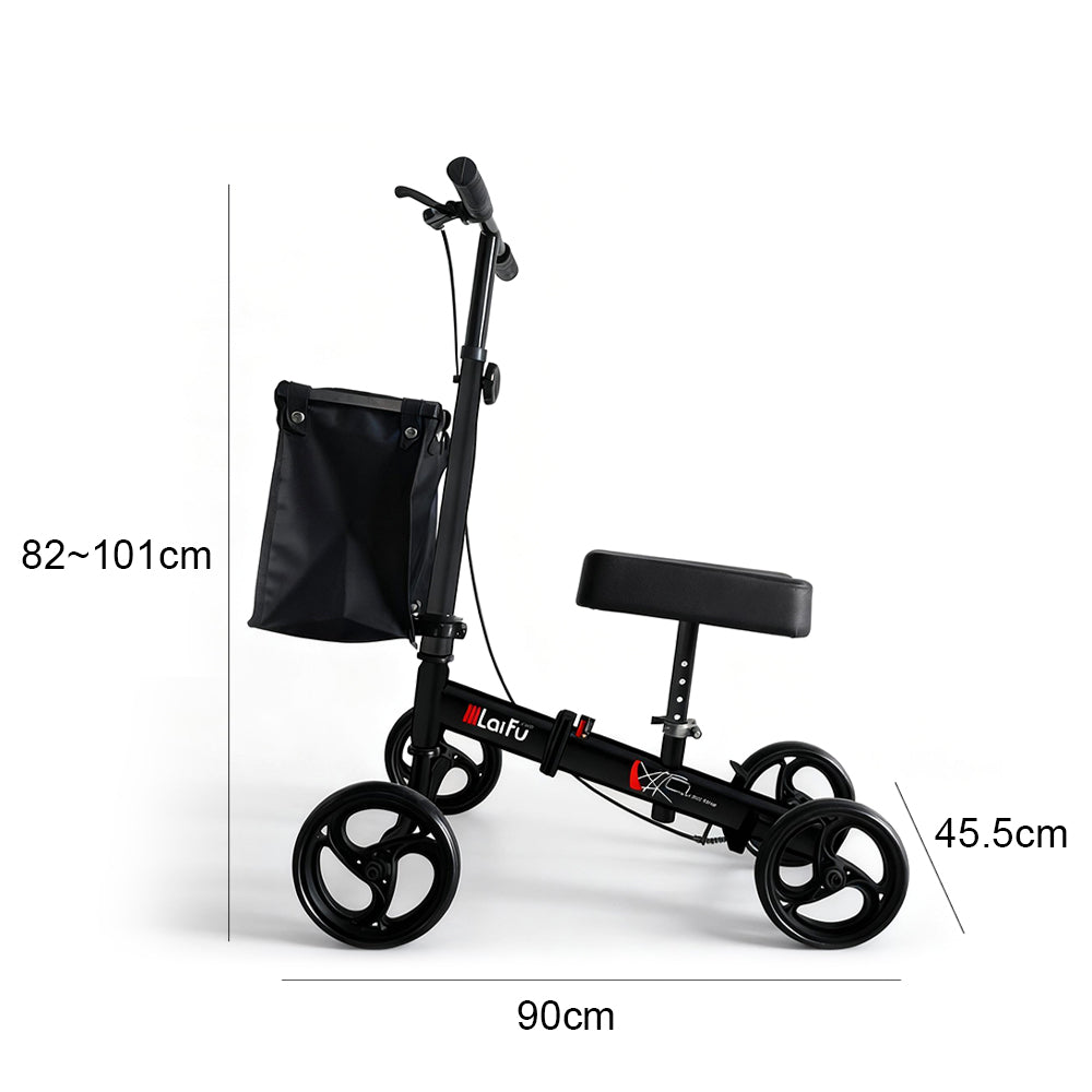 Eeeza Foldable Knee Scooter Walker With Storage Bag