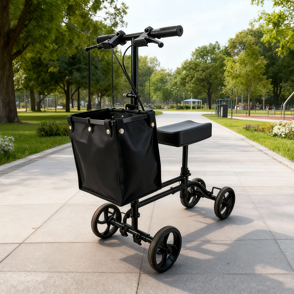 Eeeza Foldable Knee Scooter Walker With Storage Bag