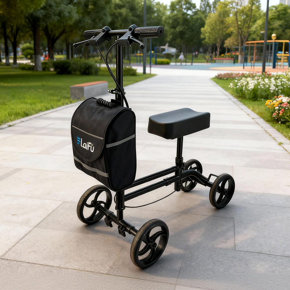 Eeeza Foldable Knee Scooter Walker With Storage Bag