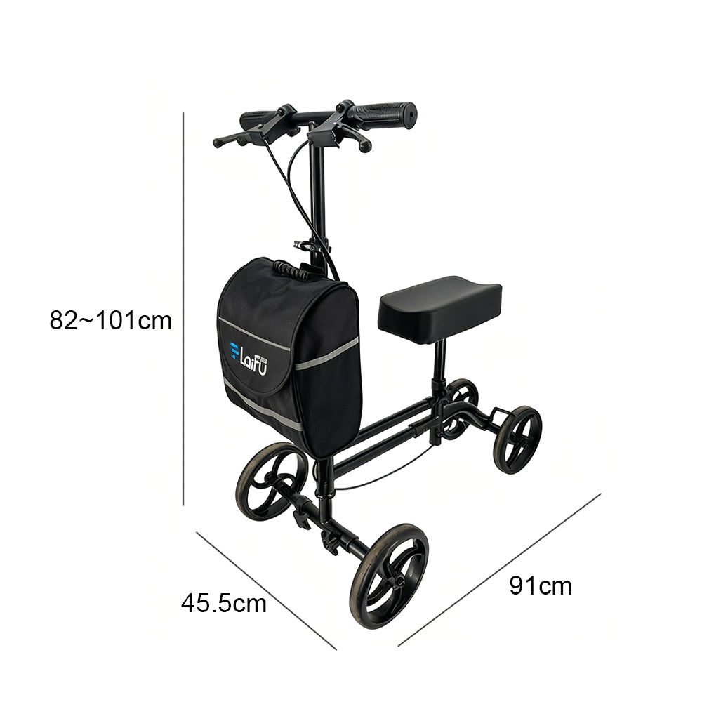Eeeza Foldable Knee Scooter Walker With Storage Bag