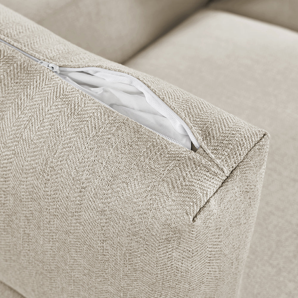 Brio Sofa with Removable Backrest and Solid Pine Wood Frame