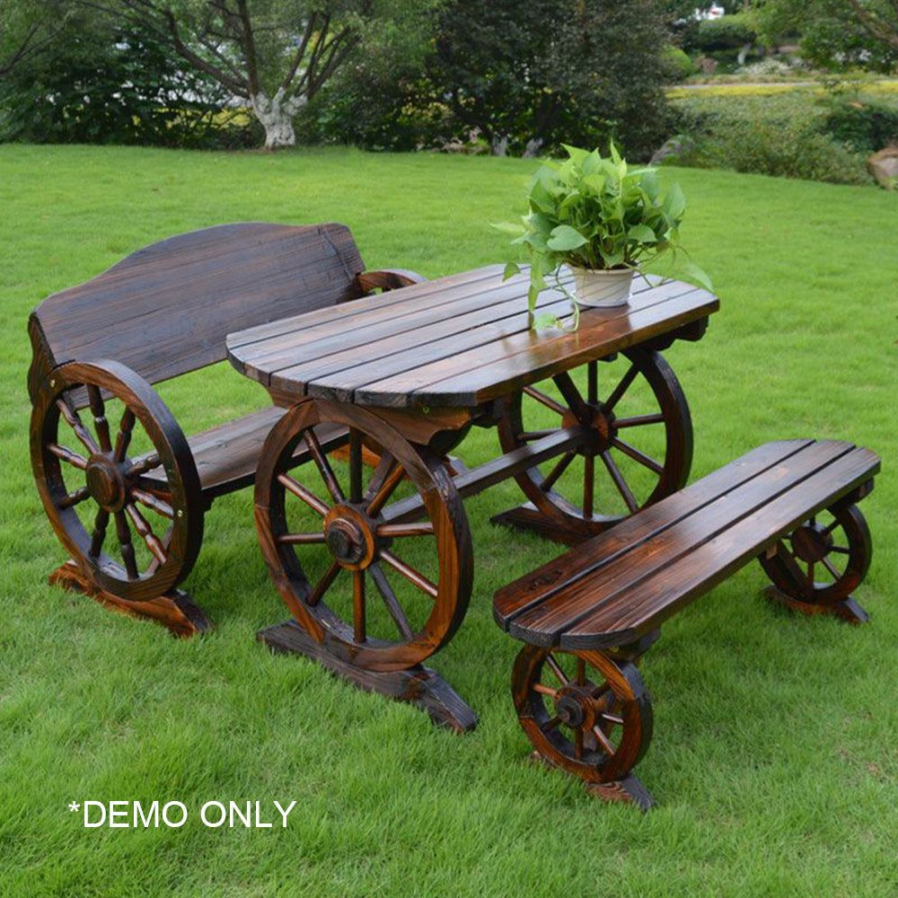 Eeeza Outdoor Garden Table&Chair Set Carbonized Pinewood