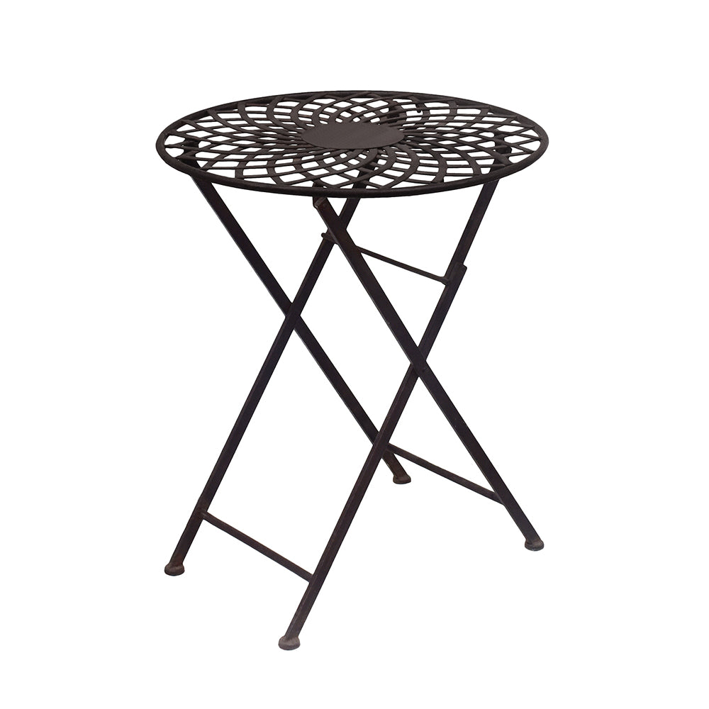 Eeeza Outdoor Iron Frame Foldable Chair With Table Set