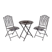 Eeeza Outdoor Iron Frame Foldable Chair With Table Set