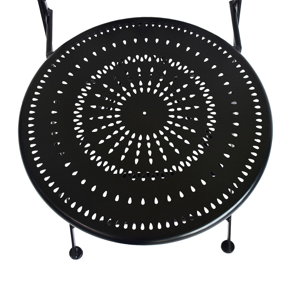 Eeeza Outdoor Iron Frame Chair With Table Set