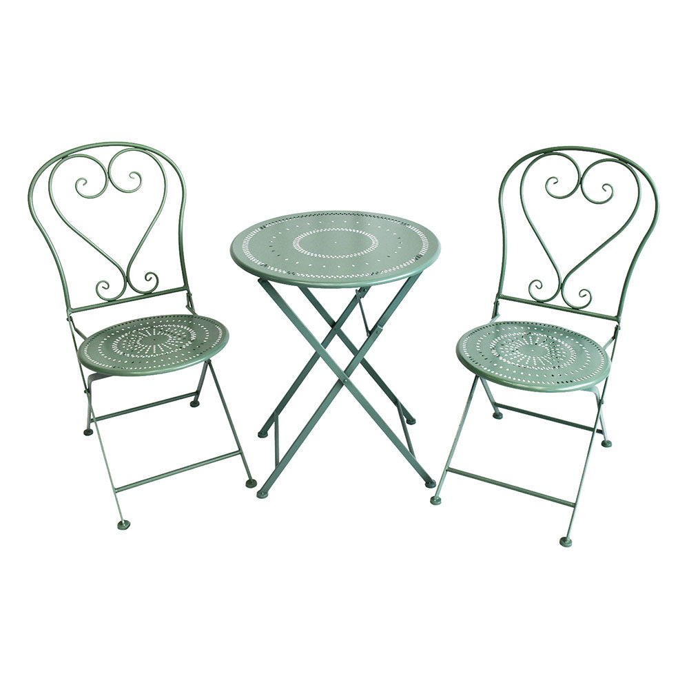 Eeeza Outdoor Iron Frame Chair With Table Set