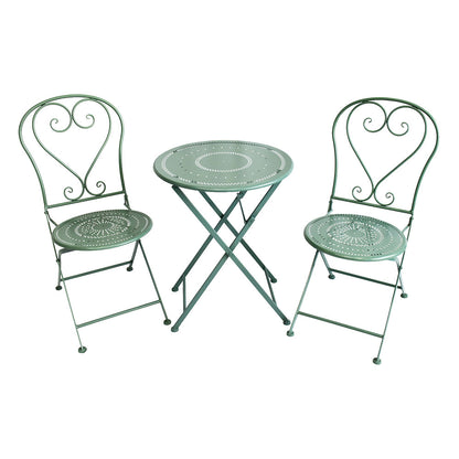 Eeeza Outdoor Iron Frame Chair With Table Set