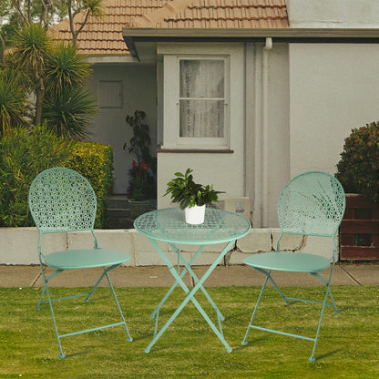 Eeeza Outdoor Iron Frame Chair With Table Set