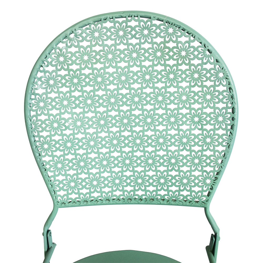 Eeeza Outdoor Iron Frame Chair With Table Set