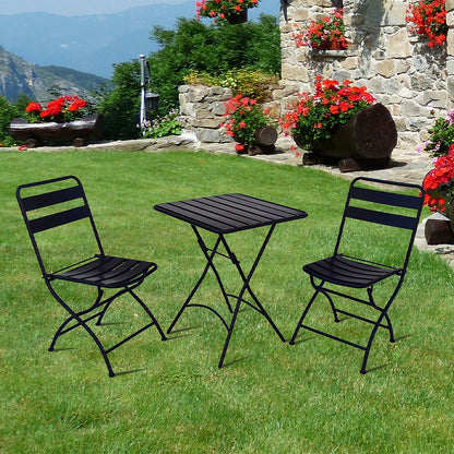 Eeeza Outdoor Iron Frame Chair With Table Set