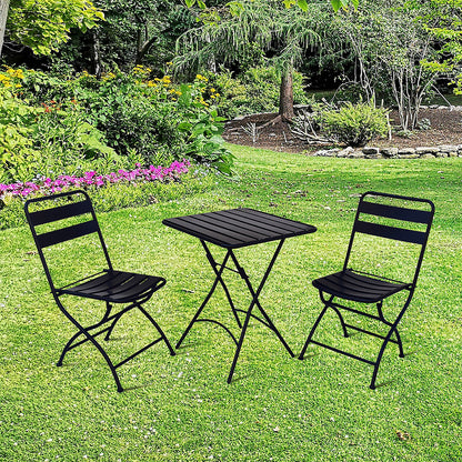 Eeeza Outdoor Iron Frame Chair With Table Set