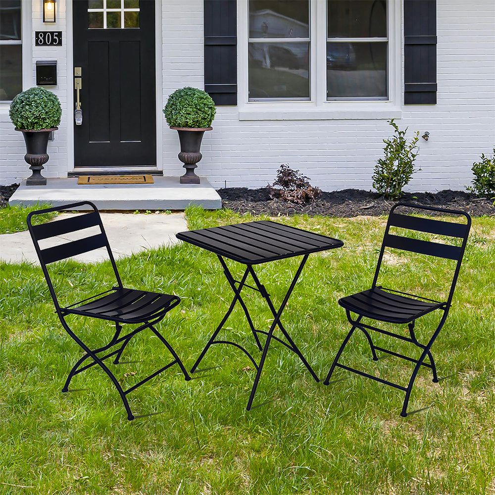 Eeeza Outdoor Iron Frame Chair With Table Set