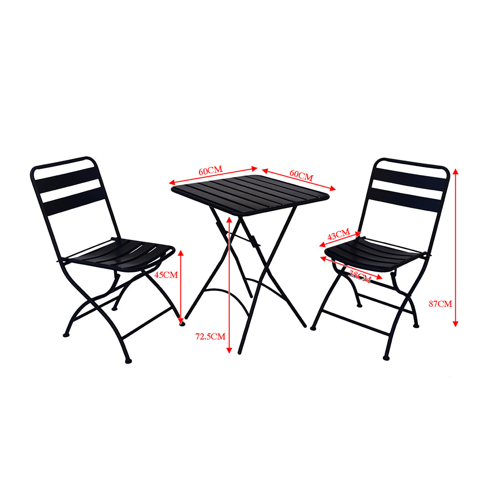 Eeeza Outdoor Iron Frame Chair With Table Set