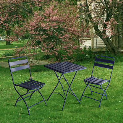 Eeeza Outdoor Iron Frame Chair With Table Set