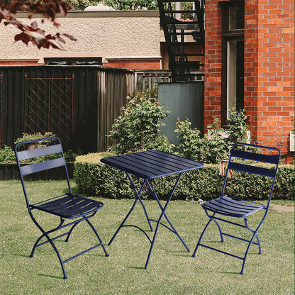 Eeeza Outdoor Iron Frame Chair With Table Set