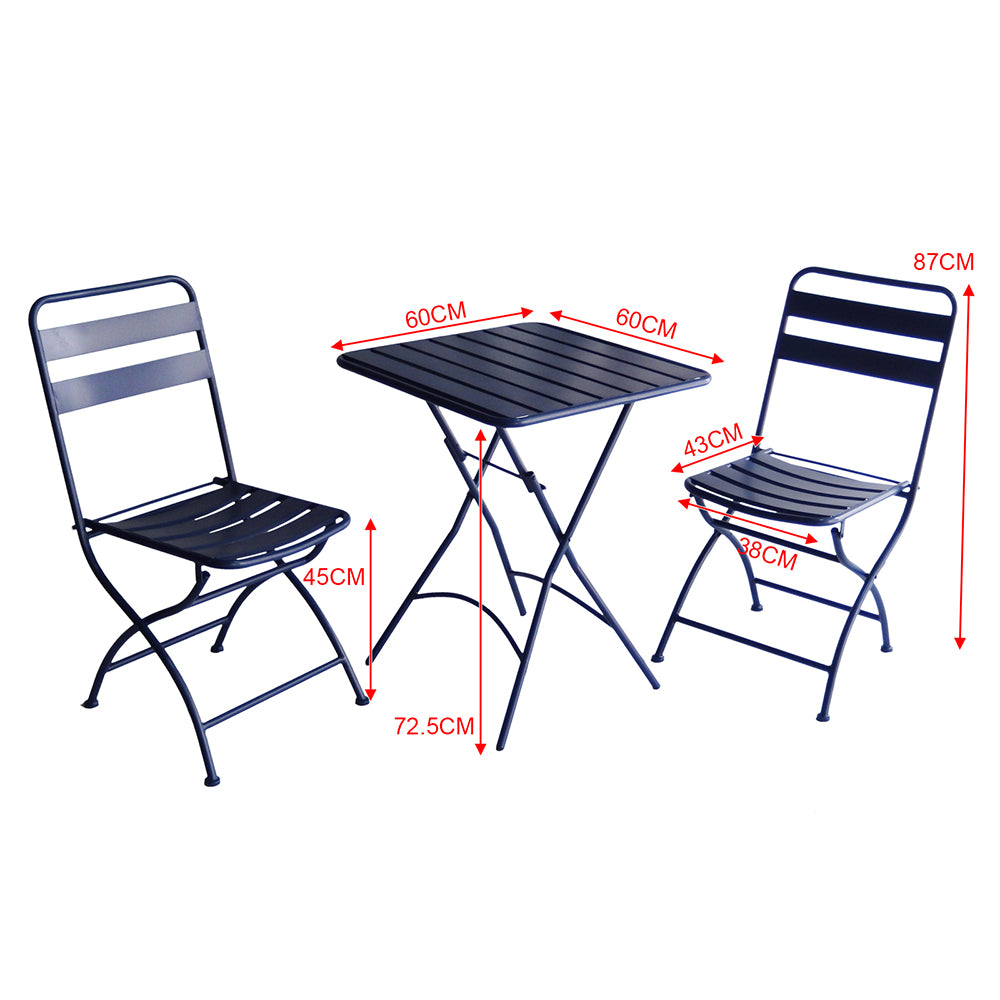 Eeeza Outdoor Iron Frame Chair With Table Set