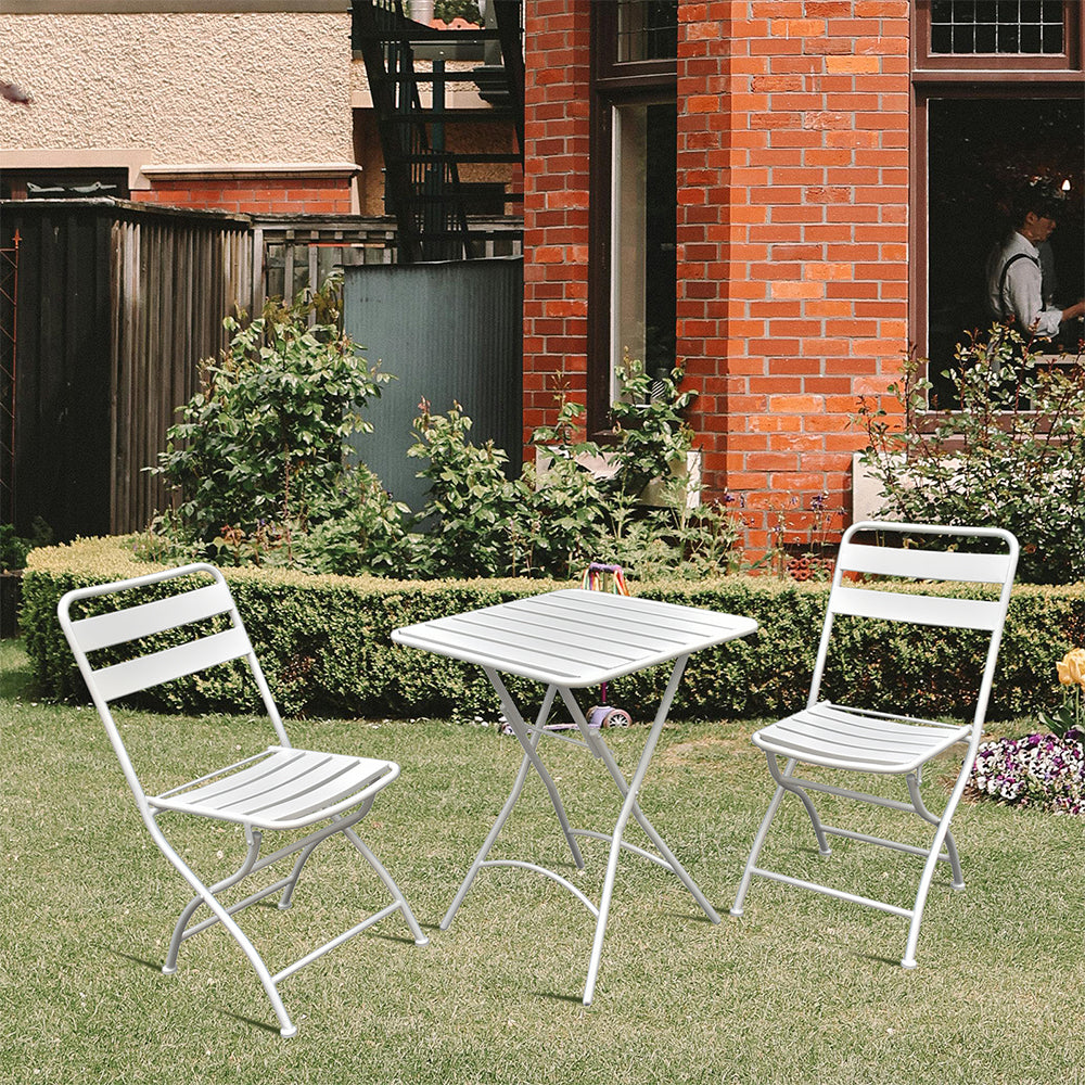 Eeeza Outdoor Iron Frame Chair With Table Set