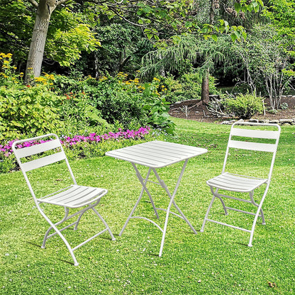 Eeeza Outdoor Iron Frame Chair With Table Set