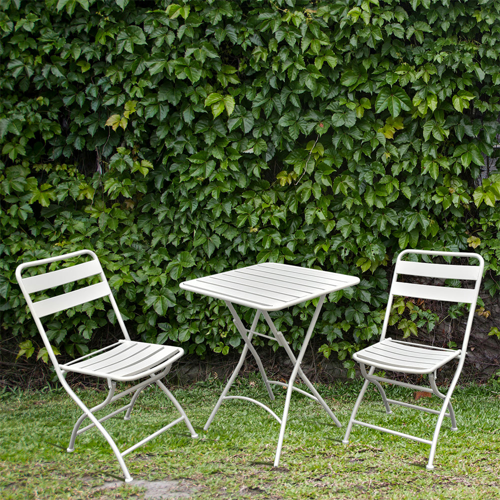 Eeeza Outdoor Iron Frame Chair With Table Set