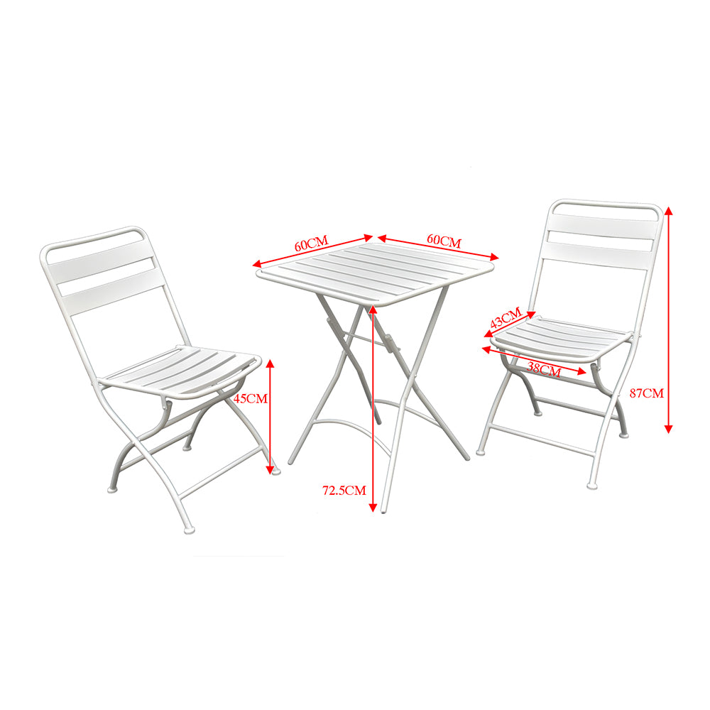 Eeeza Outdoor Iron Frame Chair With Table Set