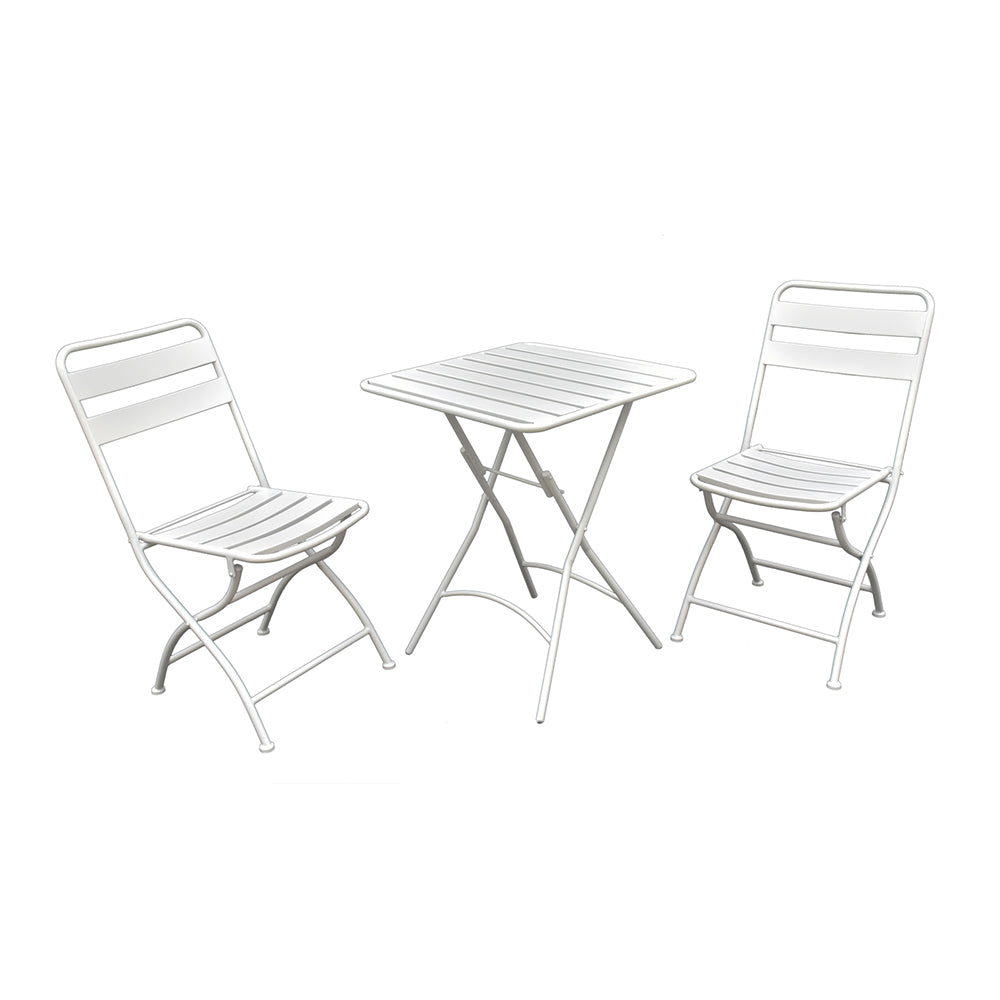 Eeeza Outdoor Iron Frame Chair With Table Set