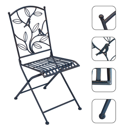 Eeeza Outdoor Iron Frame Chair With Table Set