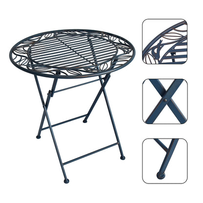 Eeeza Outdoor Iron Frame Chair With Table Set