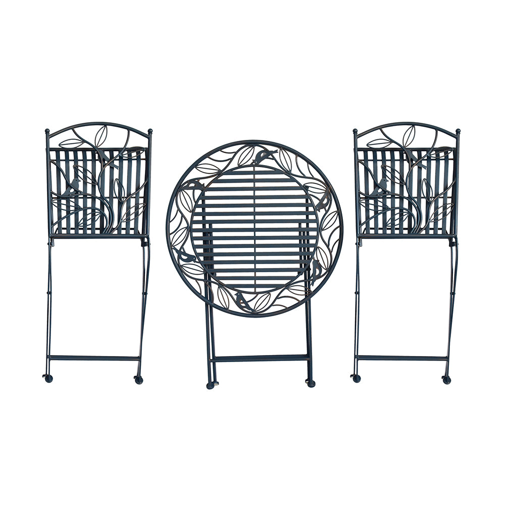 Eeeza Outdoor Iron Frame Chair With Table Set