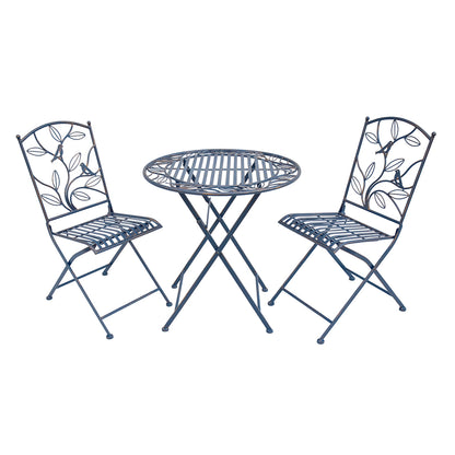 Eeeza Outdoor Iron Frame Chair With Table Set