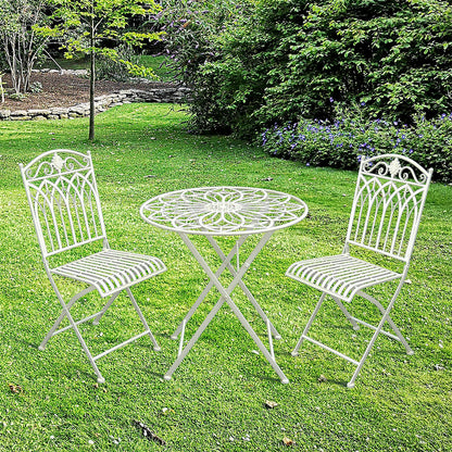 Eeeza Outdoor Iron Frame Chair With Table Set