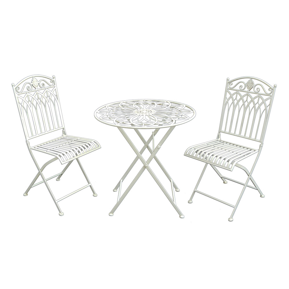 Eeeza Outdoor Iron Frame Chair With Table Set