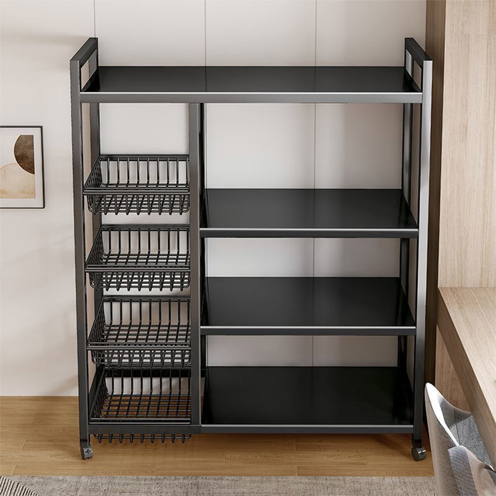Eeeza Carbon Steel Storage Rack – 108cm & 135cm, Dual Size with Lockable Wheels