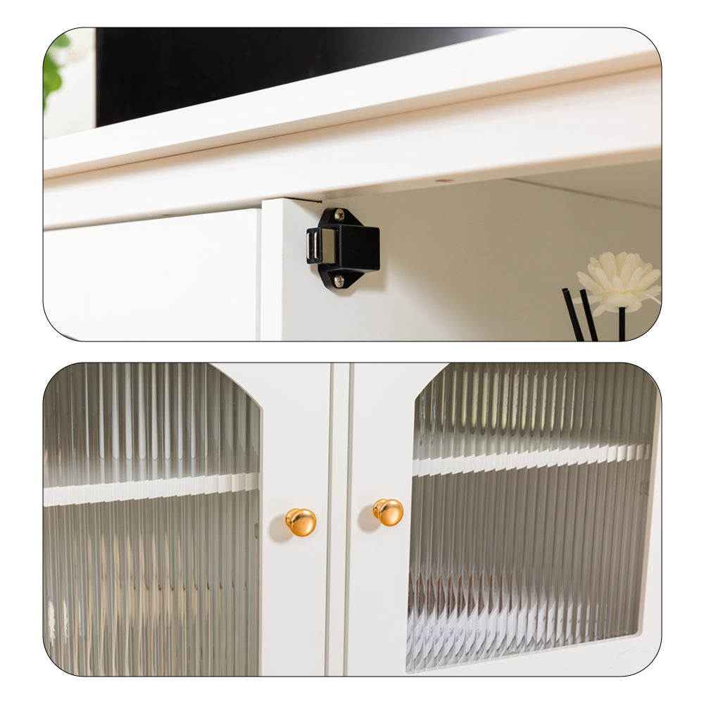 Eeeza Extra-Large Vintage White Storage Cabinet