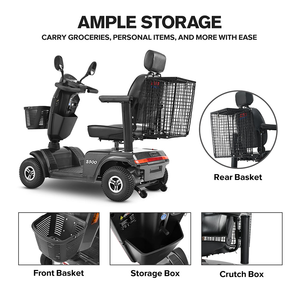 METRO MOBILITY Foldable 500W 24V 52Ah Electric Mobility Scooter