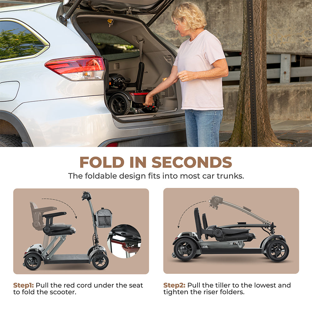 METRO MOBILITY Foldable 250W 24V 12/20Ah Electric Mobility Scooter