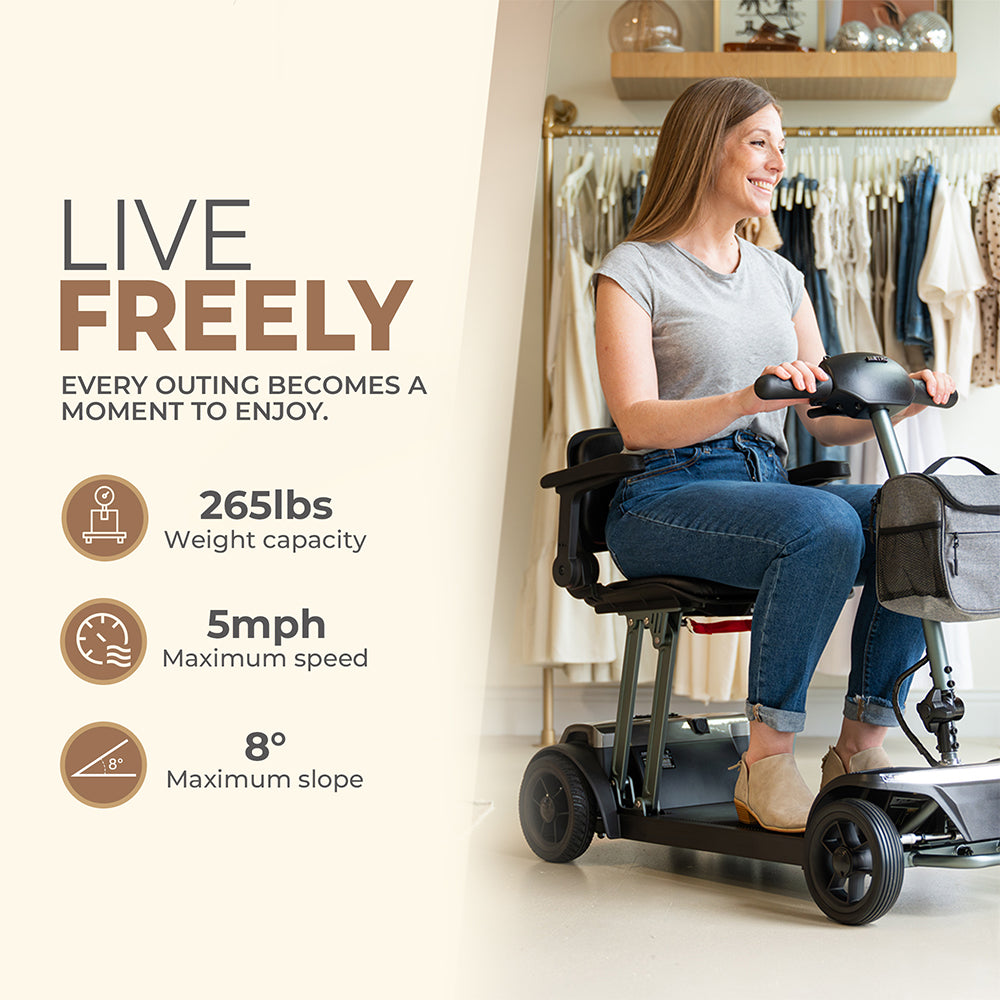 METRO MOBILITY Foldable 250W 24V 12/20Ah Electric Mobility Scooter