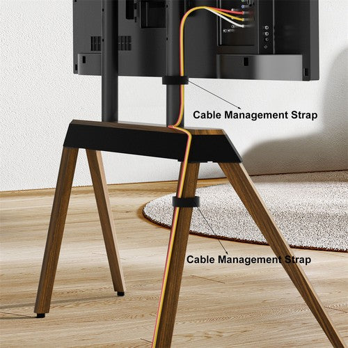 40-86" TV Floor Stand Strong Solid Wood Shelf TV Mount Stand Loads up to 110lbs