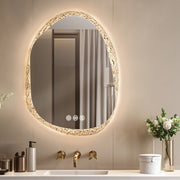 Crystal Frame Bathroom Mirror Anti-fog Makeup Mirror 3 Colors Backlit