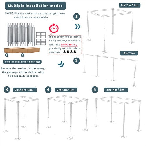 Flexible DIY Wedding Background Stand Wedding Canopy Solid Metal Drape Backdrop