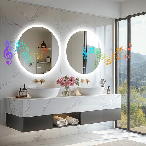 80CM LED Lighted Bathroom Mirror Backlit Bluetooth Vanity Mirror Shatterproof AU