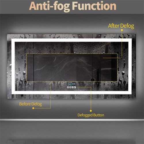1400MM Large LED Bathroom Mirror Smart Bluetooth Speaker Anti-fog Makeup Mirror
