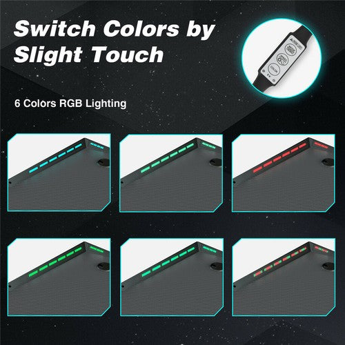 Gaming Desk Computer Table PC Laptop RGB LED Lights Racing Gamer Workstation 40"